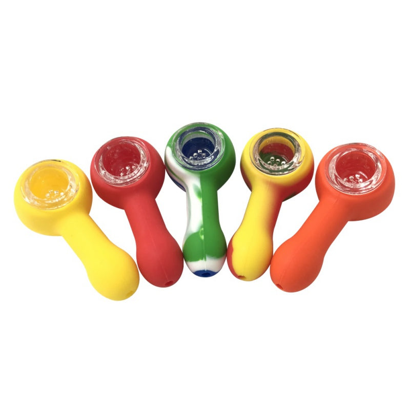 Silicone Pipe and Chillum Random Color